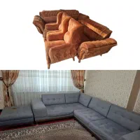 فروش مبل ۷ نفره در حد نو با امکان خرید جداگانه