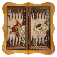 تخته نرد نقاشی طرح چوگان اسب سوار /شهرفکر
