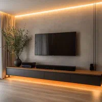 نصب انواع برچسب کابینت،ماربل شیت،اجرای تی وی روم