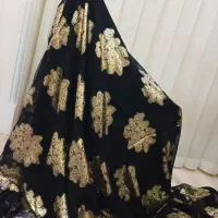 دو قواره پارچه ی زیبا زری مثقال و سرمه ای شیک