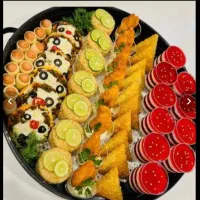 فینگر فود دسر میوه آرایی میز مزه