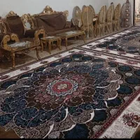 دوتخته فرش سرمه ای ۳×۴|فرش|نیشابور, پاستور|دیوار
