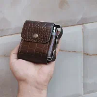 کیف سیگار و فندک کمری چرم طبیعی گاوی دستدوز