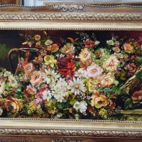 تابلو فرش ظریف چله ابریشم گل ریخته/نقد و اقساط|تابلو فرش|تهران, بوستان جنگلی لویزان|دیوار