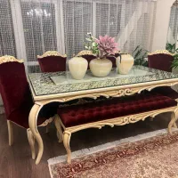 مبل استیل۷ نفره باناهار خوری ۸ نفره