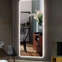 آینه کپسولی گنبدی لبه گرد دفورمه قدی نوردار