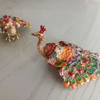 دکوری برنجی جاجواهراتی طاووس