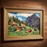 تابلو فرش زیبای منظره با قاب فاخر