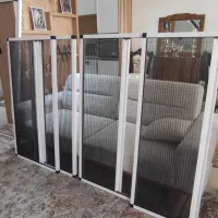 پنجره دوجداره  + توری پلیسه