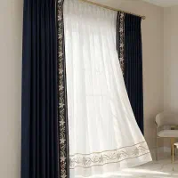 پرده مدرن با نوار گلدوزی اختصاصی