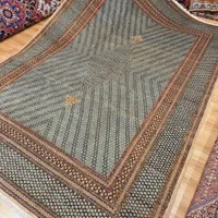 قالی ۹متری دستباف کرمان مارک رشید فرخی