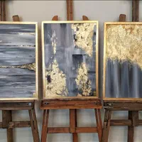 تابلو نقاشی سه تکه دکوراتیو *ورق طلا*|تابلو، نقاشی، عکس|تهران, عباس‌آباد|دیوار