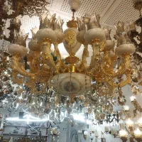 لوستر گلوریا طلاکرم سرامیکی|لوستر و چراغ آویز|یزد, |دیوار