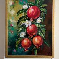 تابلودکوراتیو انار رنگ روغن مخصوص شب یلدا