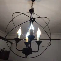 لوستر مدرن مشکی ۴ شعله با لامپ شمعی|لوستر و چراغ آویز|مشهد, سمزقند|دیوار
