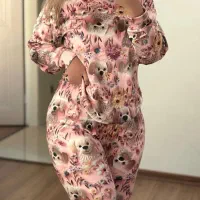 ست بلوز شلوار مخمل سه بعدی ترند سال