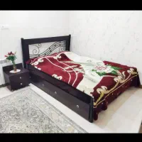 تخت دونفره فلزی چوبی