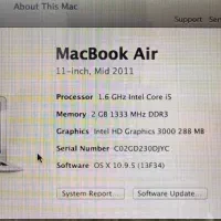 Macbook air 2011 11 inch|رایانه همراه|تهران, سوهانک|دیوار