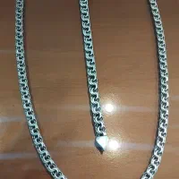 زنجیرودستبندمردانه نقره ایتالیا 925بسیار زیبا وخاص