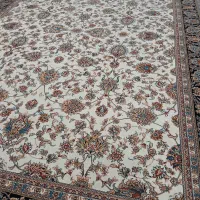 جفت فرش ماشینی ۹ متری کاشان طرح افشان سالم تمیز