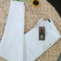 شلوارلی سفید لوله قد90