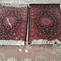 جفت فرش دستبافت گل ابریشم بیجار با ابعاد155 در 110