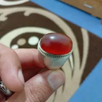 انگشتر عقیق کهنه سرخ دستساز