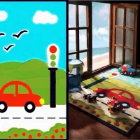 فروش فوری فرش کودک برند ساوین نقش برجسته