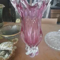 گلدان کریستال صورتی مدوز چک