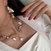 گردنبند و گوشواره طرح فلفل و وال