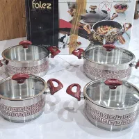 سرویس قابلمه استیل کفه چدن دوکپسوله falez ترک