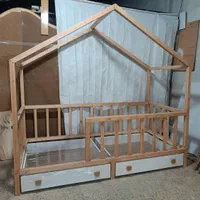 سرویس خواب نوزاد و نوجوان تخت کلبه کشو چرخدار