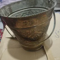 سطل برنجی قدیمی وقوری قدیمی نقش دار