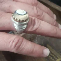 انگشتر دستساز عقیق دو پوست باباقوری