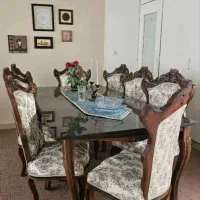 مبلمان استیل ۹ نفره به همراه میز ناهار خوری ۸|مبلمان خانگی و میز عسلی|دلیجان, |دیوار