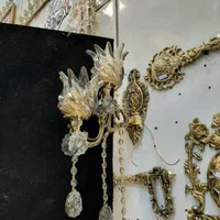 دیوارکوب لوستر دو شعله تجهیز برنز سوگلی|لوستر و چراغ آویز|زنجان, |دیوار