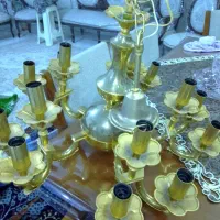 لوستر  پونزده شعله طلایی