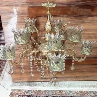 لوستر برنجی ۵شاخه دولاله ای