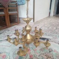 لوستر برنج 5شاخه وهرشاخه 3شعله داره کاملا سالم