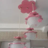 لوستر و پرده آشپزخانه
