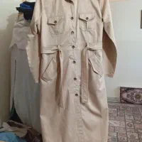 مانتو کرم رنگ اسپرت