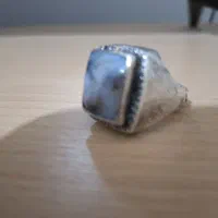 فروش انگشترنقره با سنگ شجر زیبا|جواهرات|رشت, گیل|دیوار