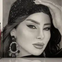 طراحی چهره سیاه قلم
