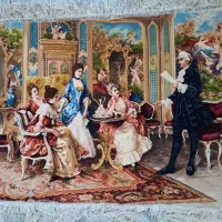 تابلو فرش شاعر جوان چله ابریشم