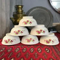 کاسه ابگوشت خوری کعب دار گلسرخی