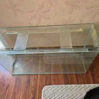 آکواریوم شیشه خم بزرگ با همه لوازم و وسایل