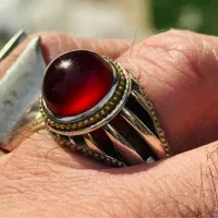انگشتر عقیق سرخ یمنی (( تراشدار قطعی))