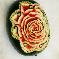 حکاکی هندوانه و میوه