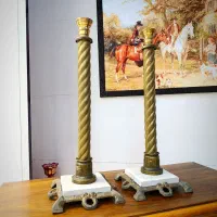 جفت پایه برنز قدیمی برای نفتدان