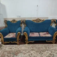 مبل۸ نفره بادوام بادوعسلی کوچیک ویه عسلی بزرگ|مبلمان خانگی و میز عسلی|بهارستان, |دیوار